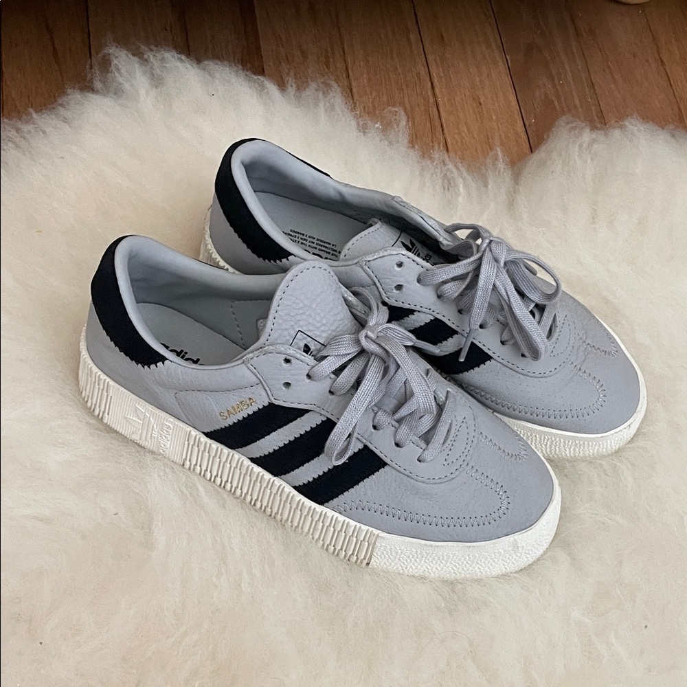 Adidas Gray and Black Samba Sneakers